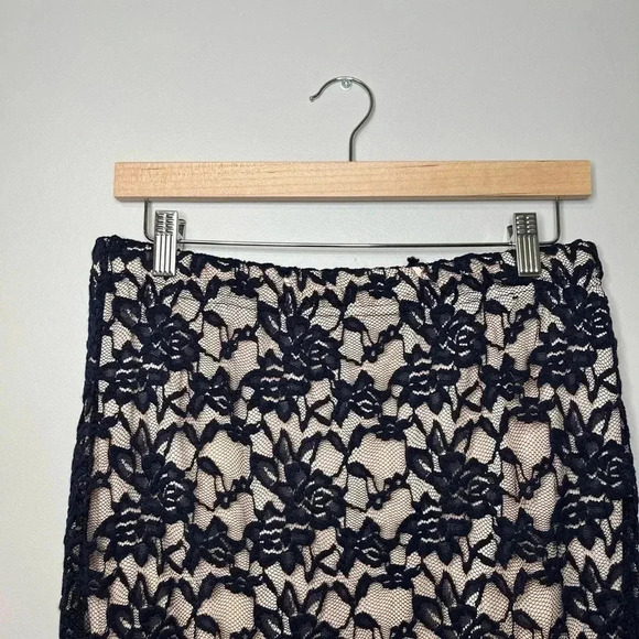 Atmosphere Navy Lace Pencil Skirt - Picture 3 of 9